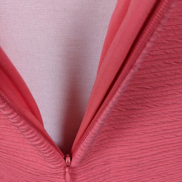 Sandra Darren Coral and Black Short Sleeve Midi Dress Size 10 - Picture 10 of 16